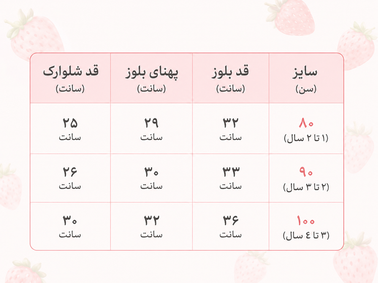 تاپ و شلوارک چین دار "توت فرنگی"
