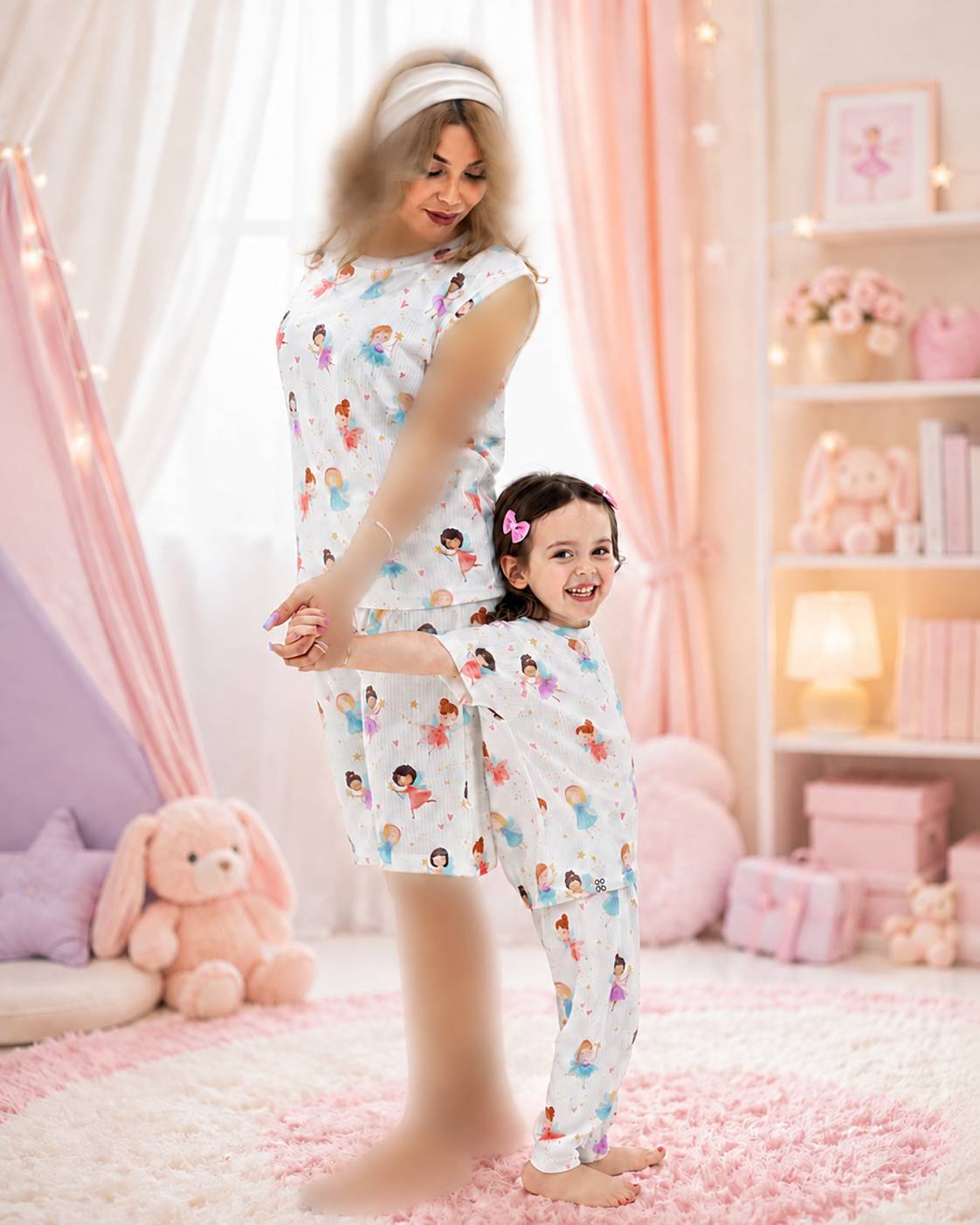 ست رکابی و شلوارک زنانه کوالا طرح فرشته (Angel) | خنک و راحت