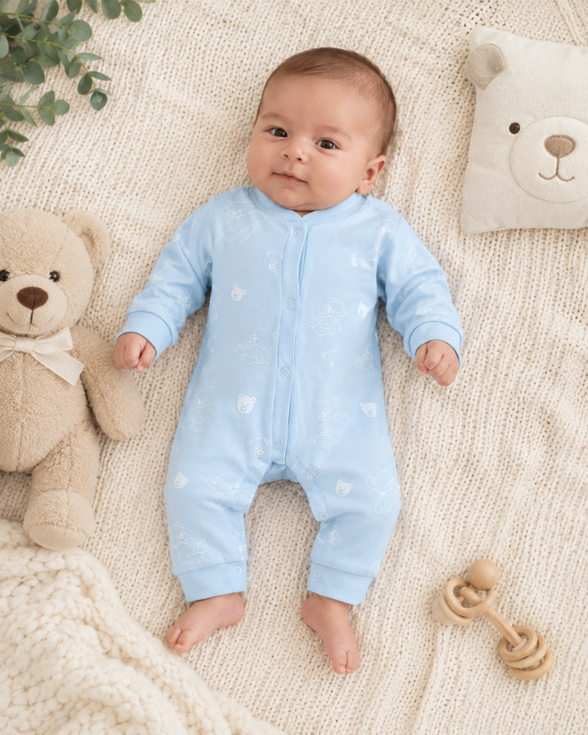 سرهمی نوزادی پاکوکو مدل خرس تدی آبی
